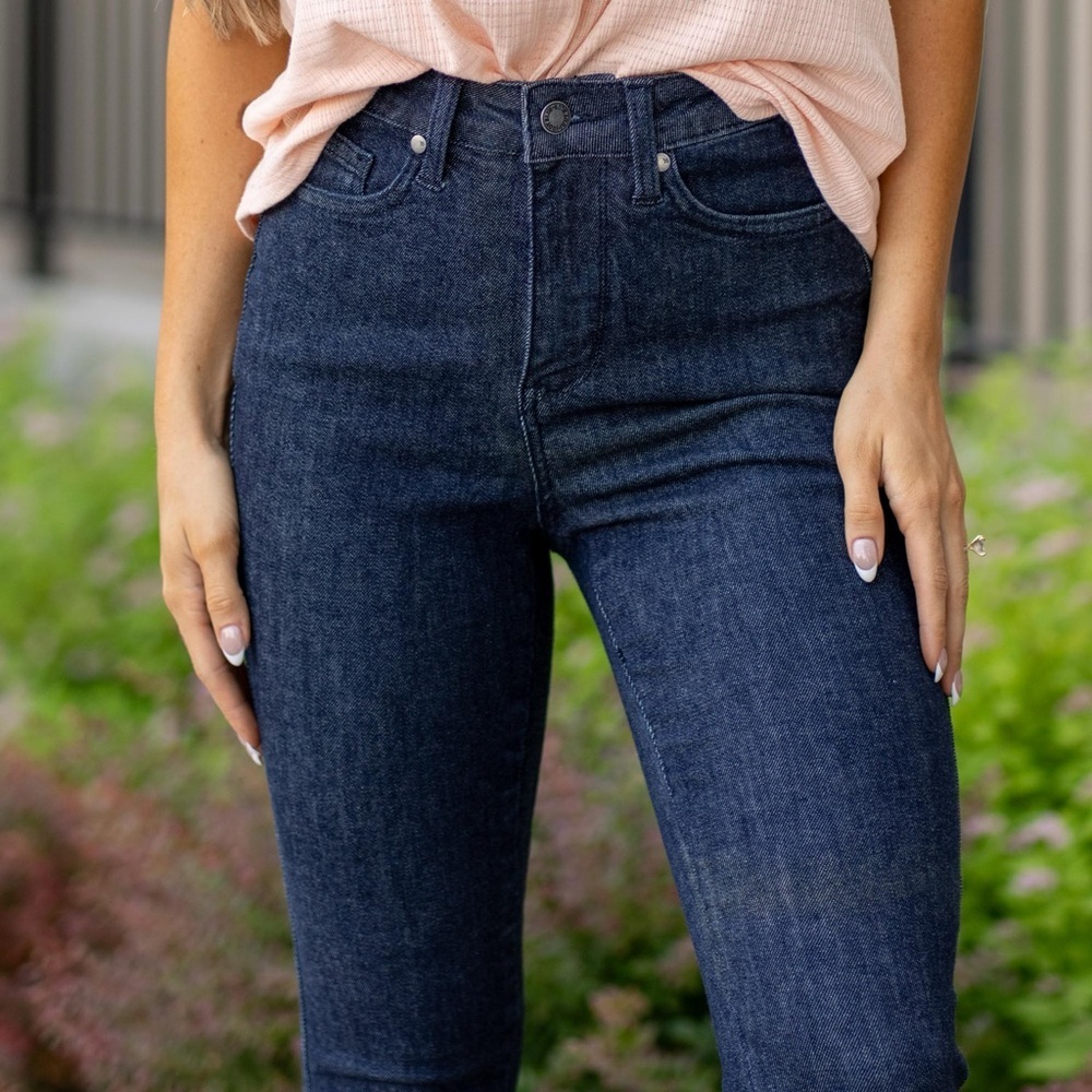 JUDY BLUE HIGH RISE TUMMY CONTROL TOP CUT HEM SKINNY JEAN 88703 SIZE 20W - Picture 7 of 8